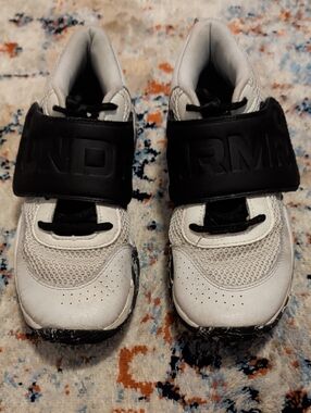Under Armour Kids White and Black Velcro Strap Sneakers